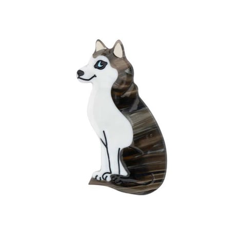 ククシュゼット 正規商品 ヘアアクセ クリップ ピン ヘアピン 犬 フランス Coucou Suzette  ハスキー ヘア クリップ グレー(huskyclip)