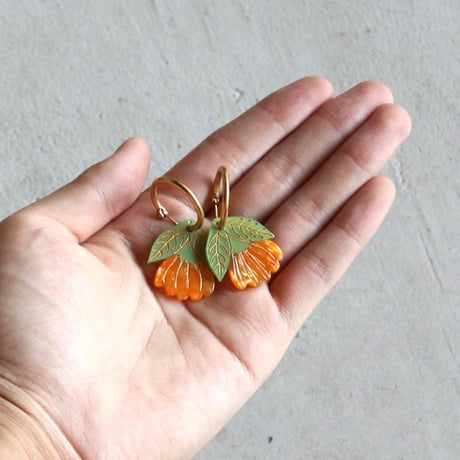 ククシュゼット 正規商品 ピアス レディース 2個売り 両耳用 花 かわいい フランス キンセンカ カレンデュラ イヤリング (calendulaear)