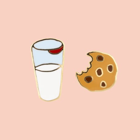 ククシュゼット 正規商品 ピンバッジ ブローチ かわいい おしゃれ フランス 個性的 Coucou Suzette クッキー ミルク ピン 2個セット (cookiemilkpins)