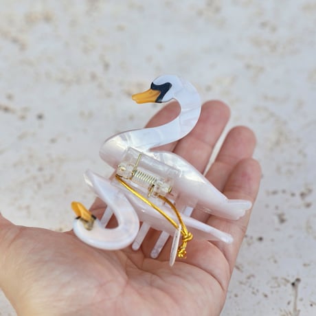 ククシュゼット 正規商品 ヘア アクセ クリップ かわいい 鳥 フランス Coucou Suzette  白鳥 ハクチョウ ヘア クロー ホワイト (swanclaw)