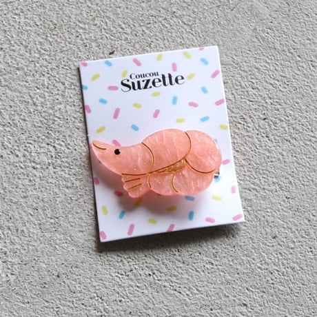 ククシュゼット 正規商品 ヘア アクセ ピン かわいい 海 夏 魚 フランス ギフト Coucou Suzette エビ クリップ ピンク(shrimpclip)