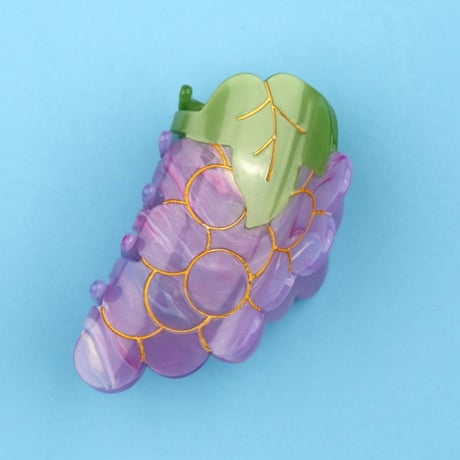 ククシュゼット 正規商品 ヘア アクセ クリップ かわいい 果物 フルーツ フランス Coucou Suzette ブドウ ヘア クロー パープル(grapeclaw)