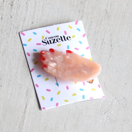 ククシュゼット 正規商品 ヘアアクセ クリップ ピン ヘアピン 手 フランス Coucou Suzette ハンド ヘア クリップ ホワイト(whhandclip)