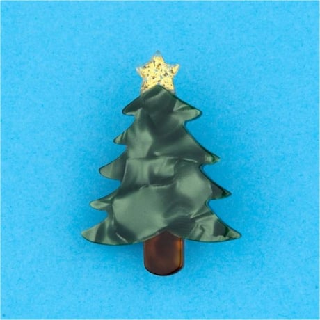 ククシュゼット 正規商品 ヘア アクセ かわいい ギフト フランス Coucou Suzette クリスマス ツリー ヘアクリップ グリーン(christmastreeclip)