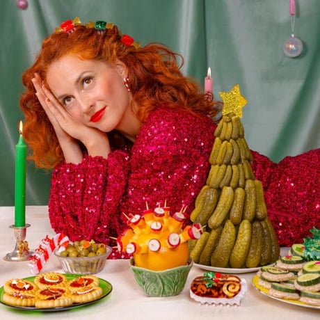 Coucou Suzette / Red Christmas Candy Mini Hair Claw / redchristmascandyminiclaw