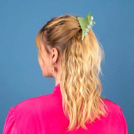 ククシュゼット 正規商品 ヘア アクセ 花 Coucou Suzette スズラン クロー Lily of the Valley Hair Claw ホワイト×グリーン (lotvclaw)