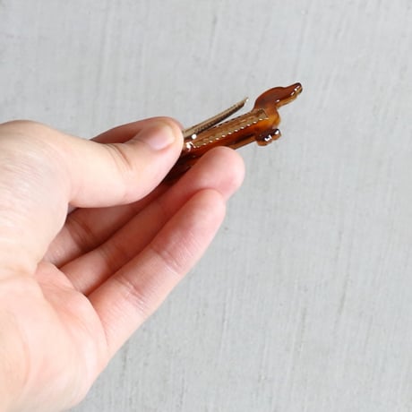 ククシュゼット 正規商品 ヘアアクセ クリップ ピン ヘアピン 犬 かわいい フランス Coucou Suzette ダックスフンド ヘア クリップ ブラウン(dachshundclip)
