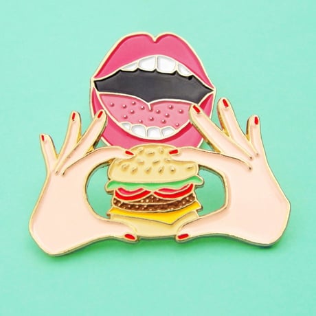 ククシュゼット 正規商品 ピンバッジ ブローチ かわいい おしゃれ フランス 個性的 Coucou Suzette バーガー ピン ホワイト (burgerpin)