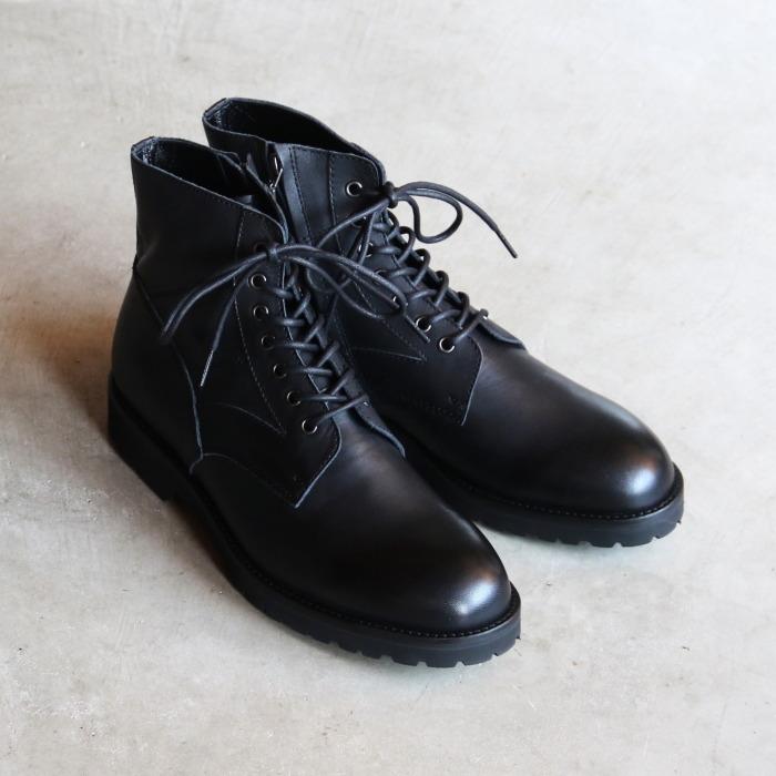 PADRONE / SIDE ZIP LACE UP BOOTS / pu8759110324