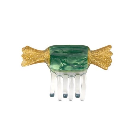 Coucou Suzette / Green Christmas Candy Mini Hair Claw / greenchristmascandyminiclaw
