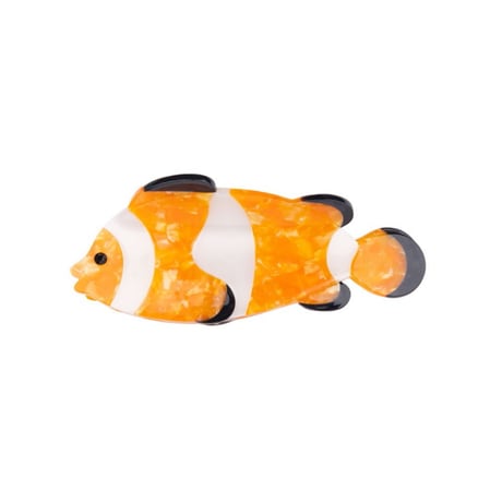 ククシュゼット 正規商品 ヘア アクセ クリップ かわいい 海 夏 魚 生き物 フランス Coucou Suzette カクレクマノミ ヘア クロー オレンジ(clownfishclaw)