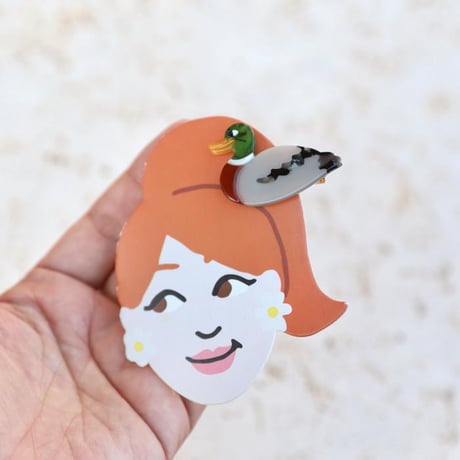 ククシュゼット 正規商品 ヘア アクセ クリップ ピン ヘアピン かわいい 鳥 フランス Coucou Suzette アヒル マガモ ヘア クリップ マルチ(duckclip)