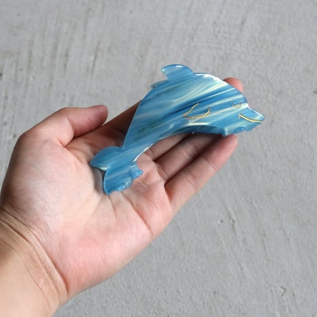ククシュゼット 正規商品 ヘア アクセ クリップ かわいい 海 夏 魚 生き物 フランス Coucou Suzette イルカ ヘア クロー ブルー(dolphinclaw)