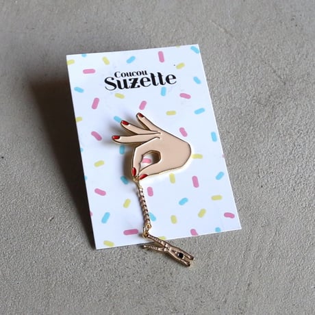 ククシュゼット 正規商品 ピンバッジ ブローチ かわいい おしゃれ フランス Coucou Suzette コウノトリ ピン Stork Pin ホワイトベイビー (poorthingpin)