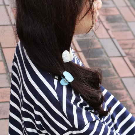 Coucou Suzette / White Mini Heart Hair Claw / whminiheartclaw
