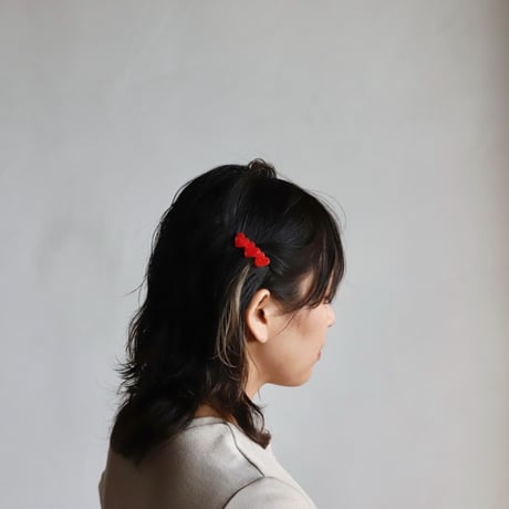 ククシュゼット 正規商品 ヘアアクセ クリップ ピン ヘアピン フランス Coucou Suzette 3連 ハート ヘア クリップ レッド (3heartclip)