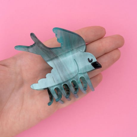 ククシュゼット 正規商品 ヘア アクセ クリップ かわいい 鳥 フランス Coucou Suzette ツバメ 燕 ヘア クロー ブルー (swallowclaw)