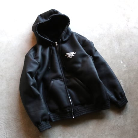 HIDEANDSEEK / PU Leather Boa Hooded Jacket / HJ-110325