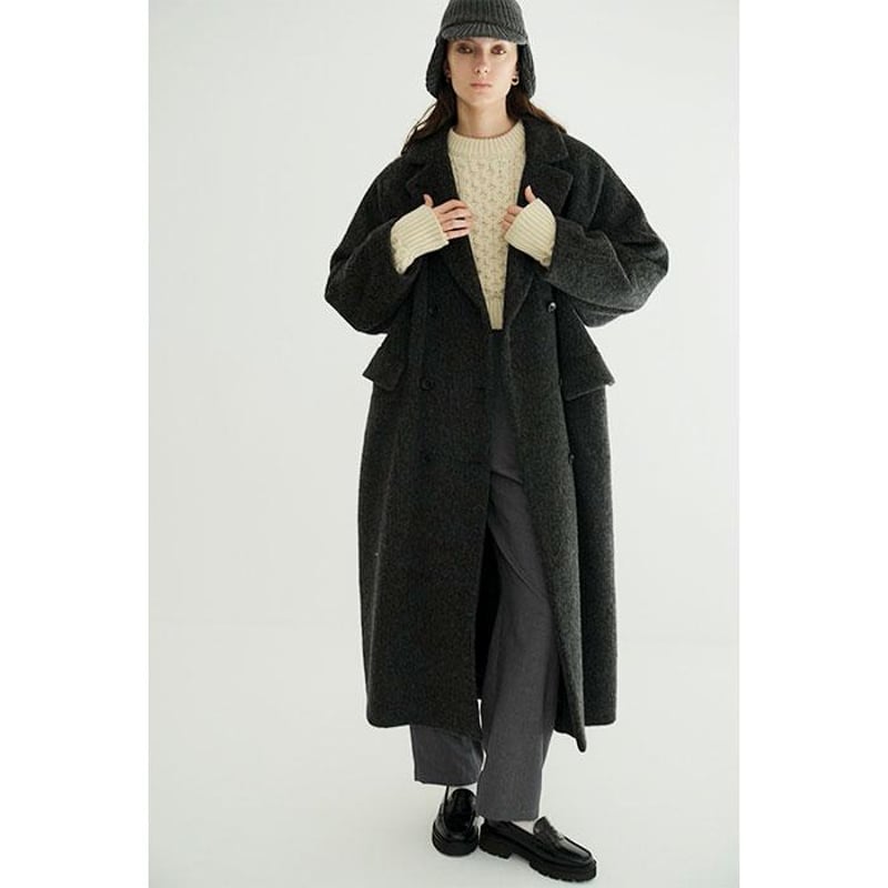 CLANE / DOUBLE WOOL LONG COAT / 171010052 | CHA CLANE / DOUBLE WOOL LONG COAT / 171010052 | CHA