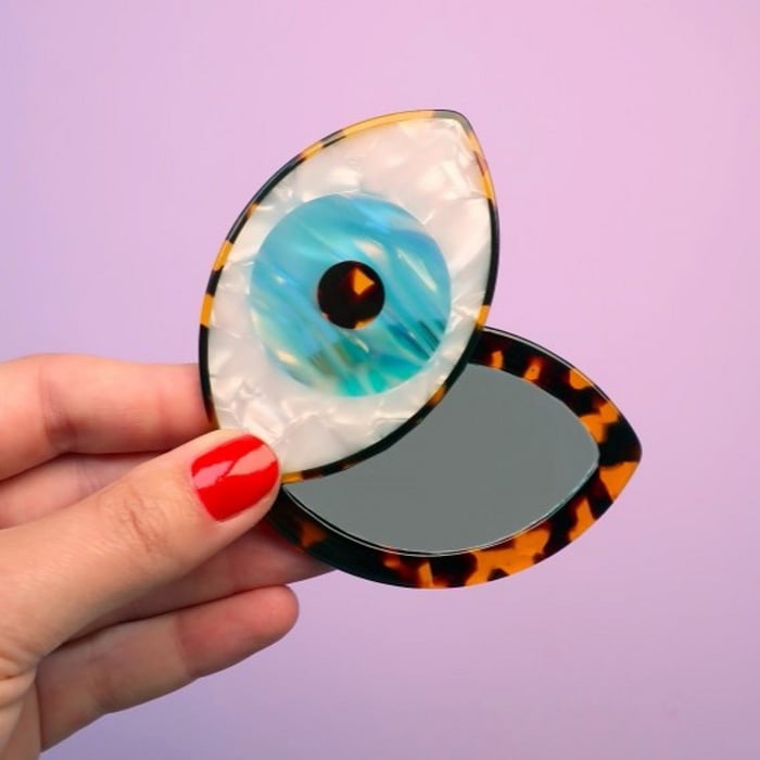 ククシュゼット 正規商品 手鏡 コンパクト ミラー スライド式 ミニ 目