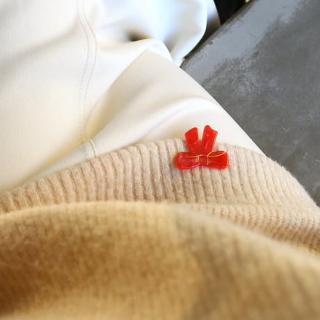 ククシュゼット 正規商品 ヘア アクセ クリップ かわいい リボン ギフト Coucou Suzette レッド リボン ヘア クリップ レッド(reribbonclip)