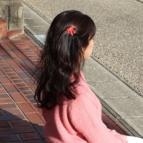 ククシュゼット 正規商品 ヘア アクセ クリップ かわいい リボン ギフト Coucou Suzette レッド リボン ヘア クリップ レッド(reribbonclip)