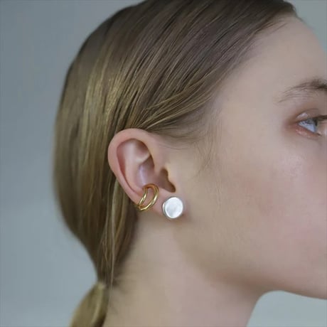 TEN. 正規商品 ユニセックス アクセサリー テン ダブルライン イヤーカフ シルバー/ゴールド【即日発送】