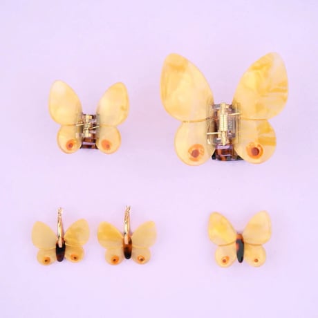 ククシュゼット 正規商品 ヘア アクセ クリップ 蝶 虫 かわいい Coucou Suzette 黄色 蝶 ミニ ヘア クロー イエロー(yebutterflyminiclaw)