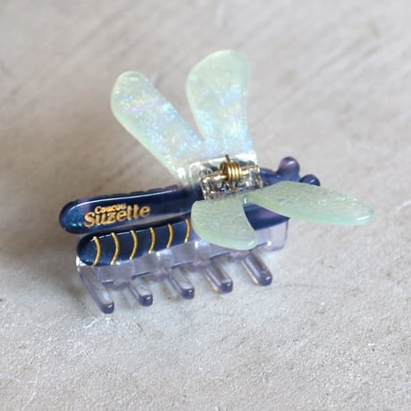 ククシュゼット 正規商品 ヘア アクセ クリップ 蝶 虫 かわいい ギフト Coucou Suzette トンボ ヘア クロー ネイビー(dragonflyclaw)
