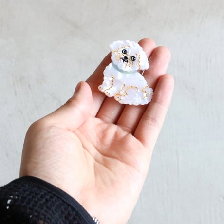 ククシュゼット 正規商品 ヘアアクセ クリップ ピン ヘアピン 犬 かわいい フランス Coucou Suzette ビション ヘア クリップ ホワイト(bichonclip)