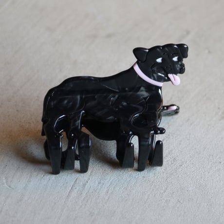 ククシュゼット 正規商品 ヘア アクセ クリップ 犬 Coucou Suzette スタッフィー スタッフォード シャーブル テリア ヘア クローブラック (staffyclaw)