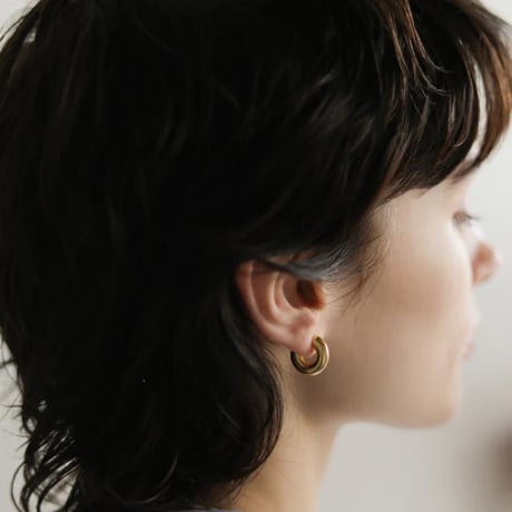 TEN. 正規商品 ユニセックス アクセサリー テン ベーグル ピアス シルバー/ゴールド【即日発送】