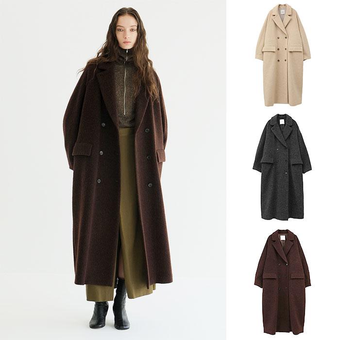 CLANE / DOUBLE WOOL LONG COAT / 171010052 | CHA CLANE / DOUBLE WOOL LONG COAT / 171010052 | CHA