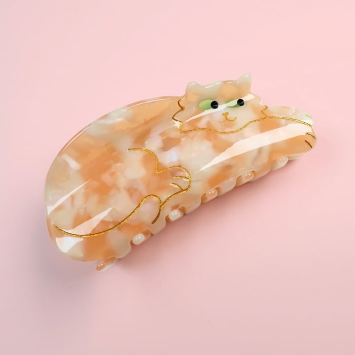 猫夫人(=^ェ^=)グレージュ♡ベージュ♡オレンジ♡ピンクセットアップ２点 ククシュゼット 正規商品 ヘア アクセ クリップ かわいい 猫