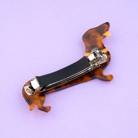 ククシュゼット 正規商品 ヘア アクセ クリップ バレッタ Coucou Suzette ダックス バレッタ ブラウン  (dachshundbarrette)