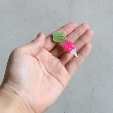ククシュゼット 正規商品 ヘアアクセ クリップ ピン ヘアピン 野菜 フランス Coucou Suzette ラディッシュ ヘア クリップ ピンク(radishclip)