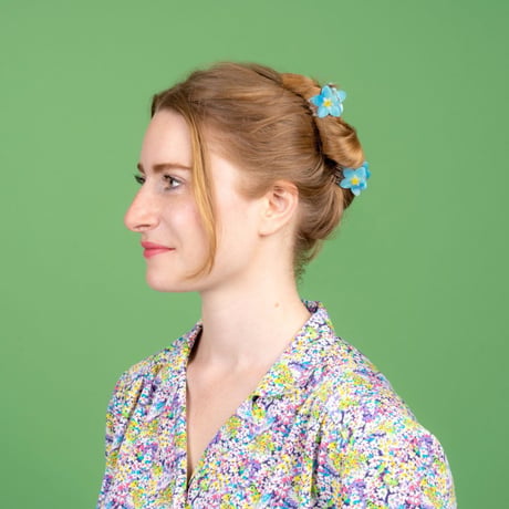 ククシュゼット 正規商品 ヘア ミニ アクセ クリップ 花 Coucou Suzette  忘れな草 ミニ ヘアクロー ブルー(fmnminiclaw)