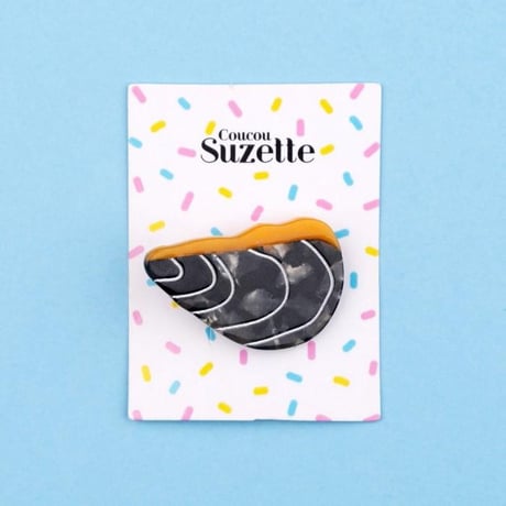 ククシュゼット 正規商品 ヘア アクセ ピン かわいい 海 夏 フランス ギフト Coucou Suzette ムール貝 クリップ グレー(musselclip)