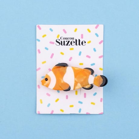 ククシュゼット 正規商品 ヘア アクセ クリップ ピン かわいい 海 夏 魚 Coucou Suzette カクレクマノミ ヘア クリップ オレンジ(clownfishclip)