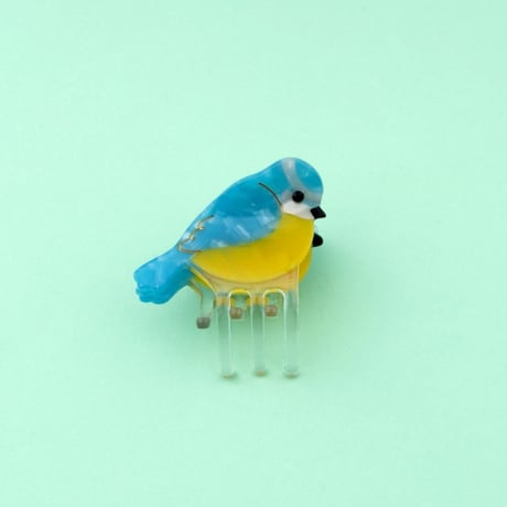 ククシュゼット 正規商品 ヘア ミニ アクセ クリップ 鳥 シジュウカラ Coucou Suzette アオガラ ミニ クロー ブルー×イエロー(bltitiminiclaw)