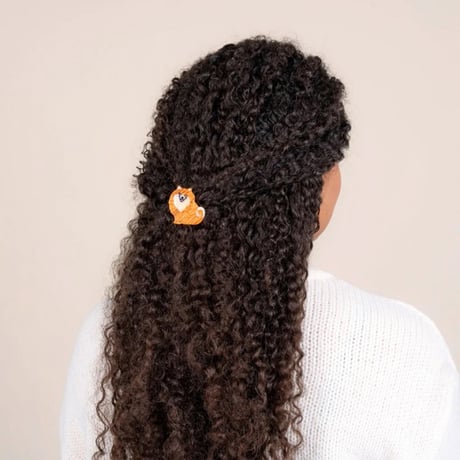 ククシュゼット 正規商品 ヘアアクセ クリップ ピン ヘアピン 犬 フランス Coucou Suzette スピッツ ヘア クリップ ブラウン (spitzclip)
