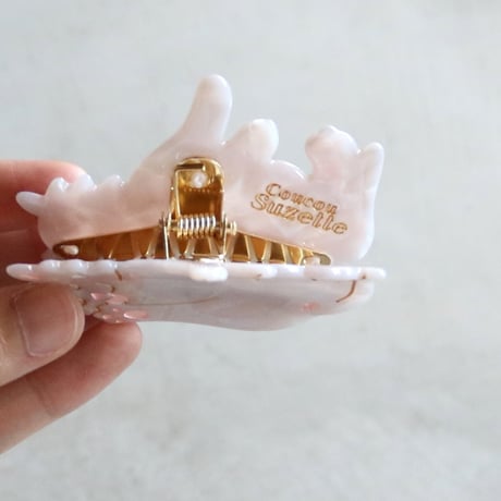 ククシュゼット 正規商品 ヘア アクセ クリップ かわいい 猫 サビ猫 フランス Coucou Suzette  ホワイト キャット ヘア クロー ホワイト(whcatclaw)