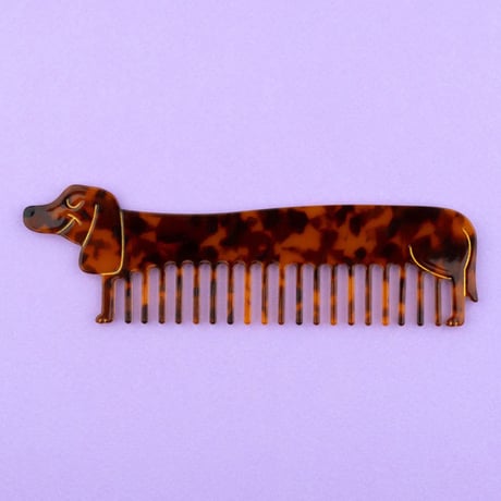ククシュゼット 正規商品 ヘア くし ブラシ コーム かわいい フランス ギフト Coucou Suzette ダックス コーム Dachshund Comb ブラウン Brown