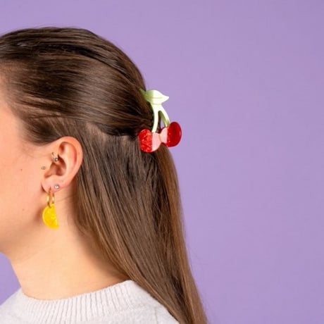 ククシュゼット 正規商品 ヘア アクセ クリップ かわいい 果物 フルーツ フランス Coucou Suzette チェリー ヘア クロー レッド(cherryclaw)