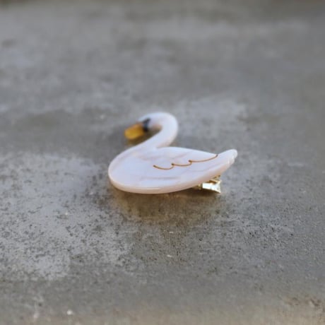 ククシュゼット 正規商品 ヘア アクセ クリップ ピン ヘアピン かわいい 鳥 フランス Coucou Suzette 白鳥 ハクチョウ ヘア クリップ ホワイト(swanclip)
