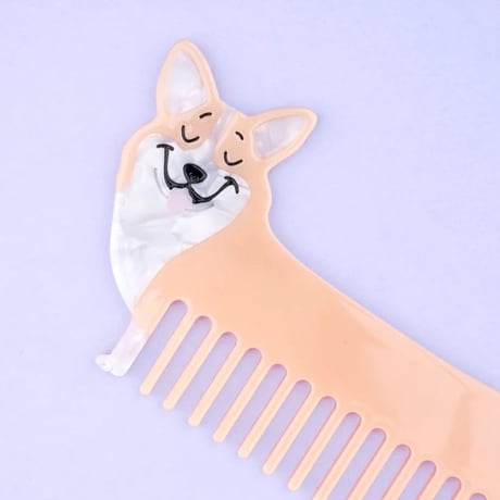 ククシュゼット 正規商品 ヘア くし ブラシ コーム かわいい フランス ギフト Coucou Suzette コーギー コーム Corgi Comb ベージュ Beige