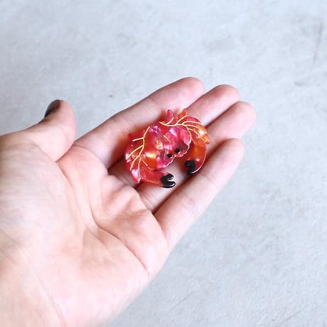ククシュゼット 正規商品 アクセ ピン クリップ 海 魚 かわいい ギフト Coucou Suzette カニ ヘア クリップ レッド(crabclip)