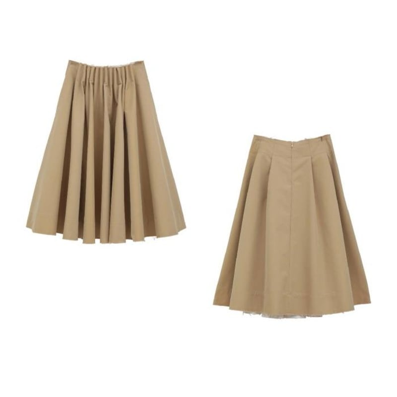 CLANE / TUCK DETAIL FLARE SKIRT / 191096042 | C