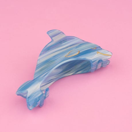 ククシュゼット 正規商品 ヘア アクセ クリップ かわいい 海 夏 魚 生き物 フランス Coucou Suzette イルカ ヘア クロー ブルー(dolphinclaw)