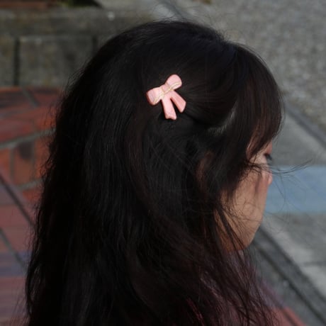 ククシュゼット 正規商品 ヘア アクセ クリップ かわいい リボン ギフト Coucou Suzette ピンク リボン ヘア クリップ ピンク(piribbonclip)